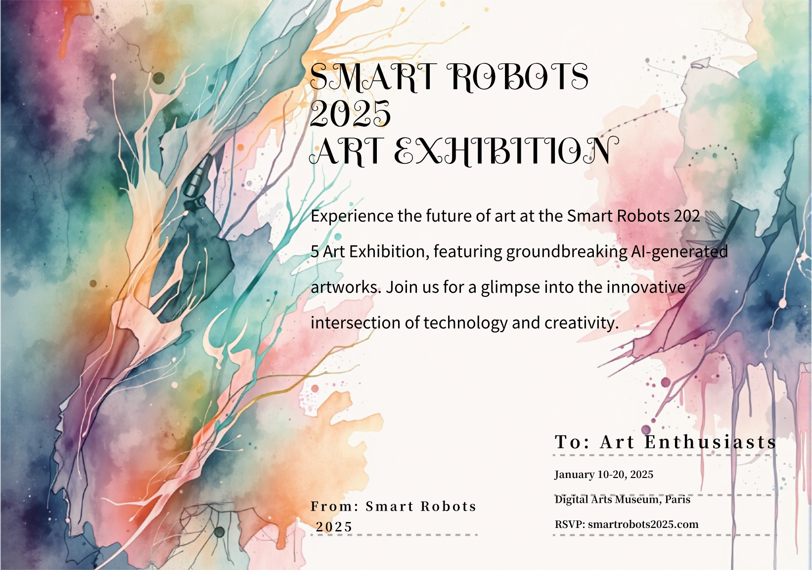 Smart Robots 2025 Art Postcard Template - AI Designs by MolyPix.AI