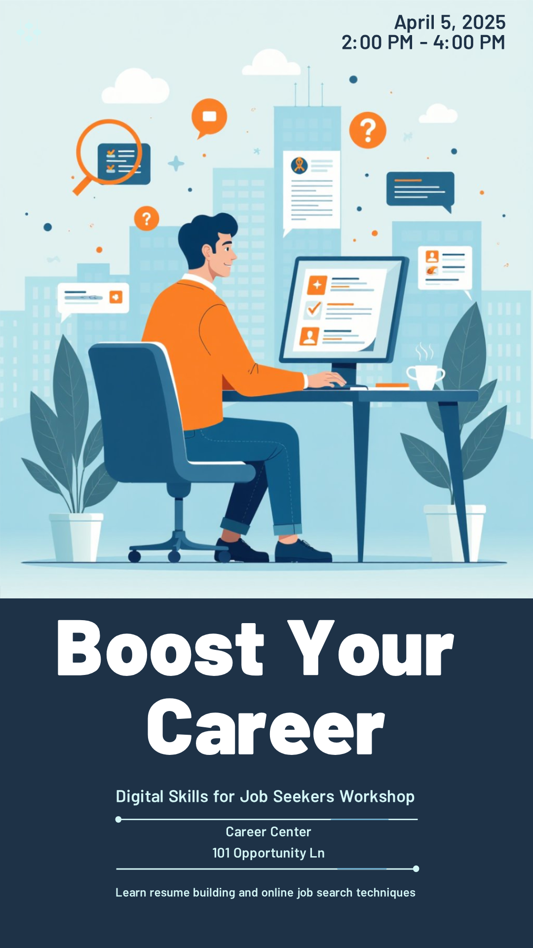 Digital Skills Training for Jobs Poster Template - AI Designs by MolyPix.AI