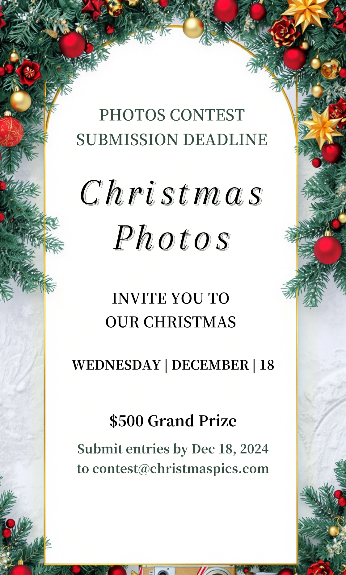 Christmas Photos Contest Submission Invitation Template - AI Designs by ...