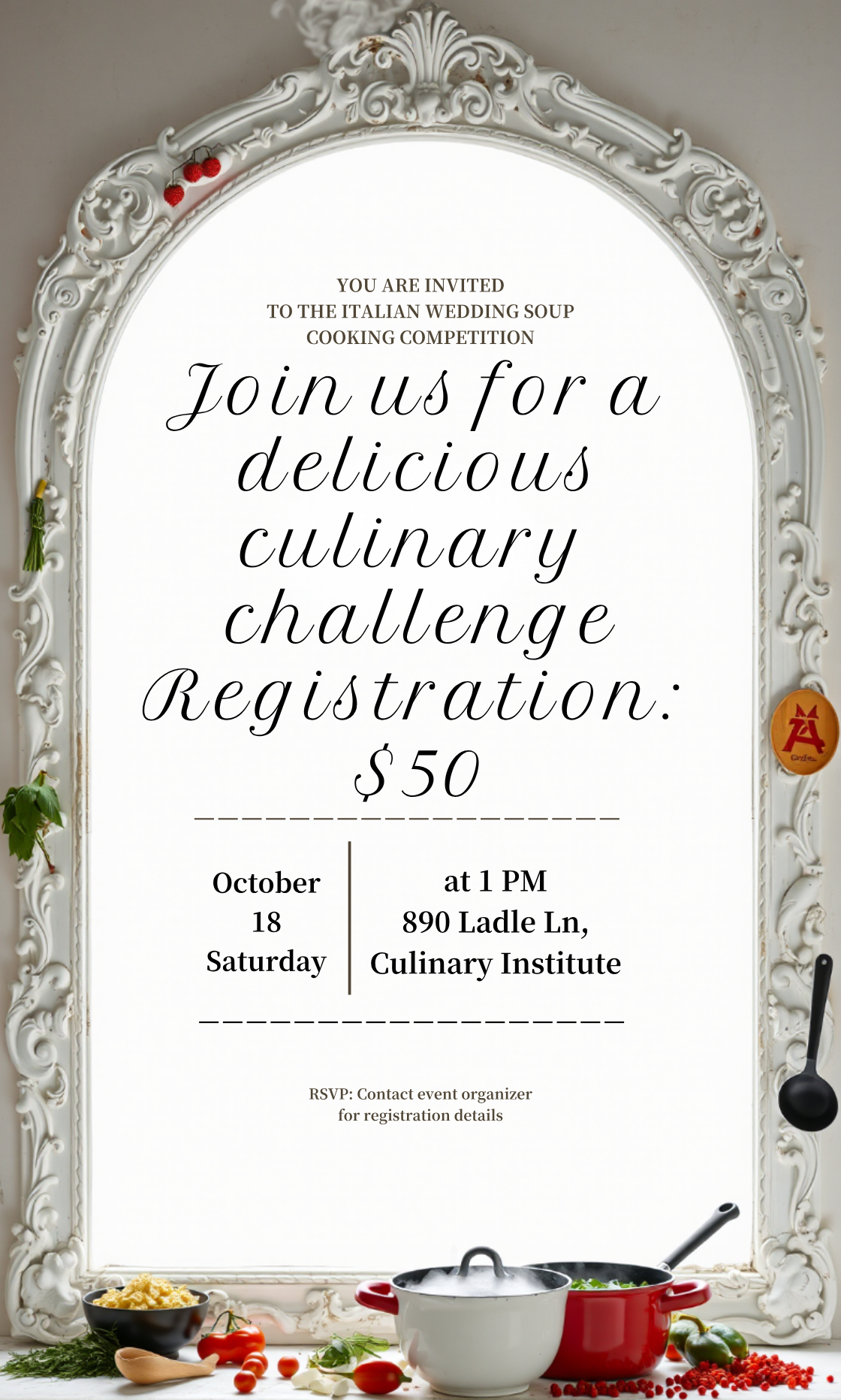 Italian Wedding Soup Cooking Competition Invitation Template - AI ...