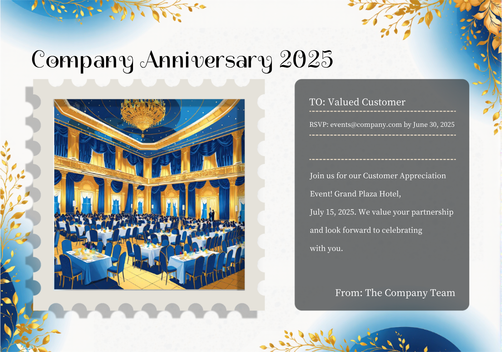 Company Anniversary Customer Appreciation 2025 Postcard Template - AI ...