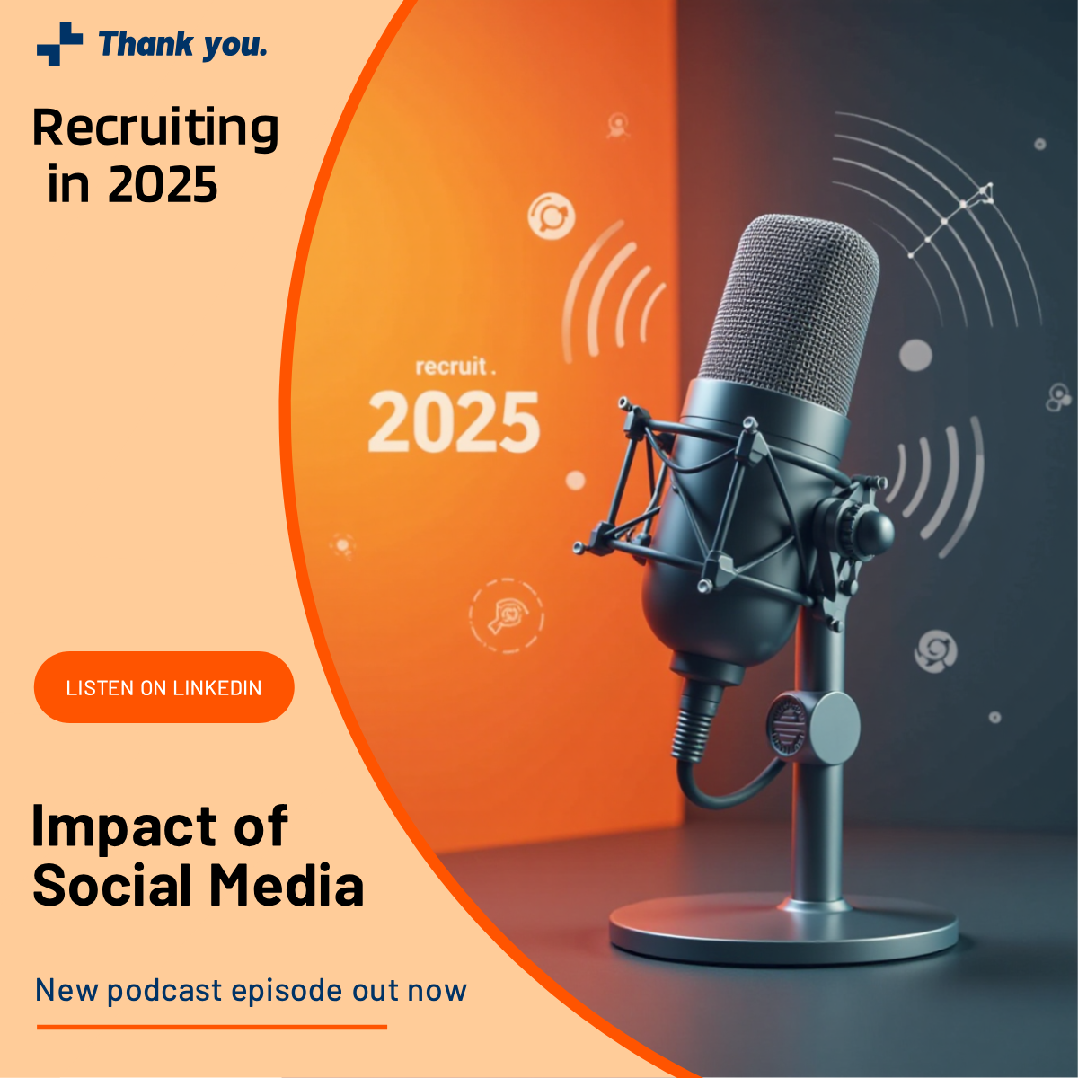 Social Recruiting 2025 Podcast LinkedIn Post Template - AI Designs by ...