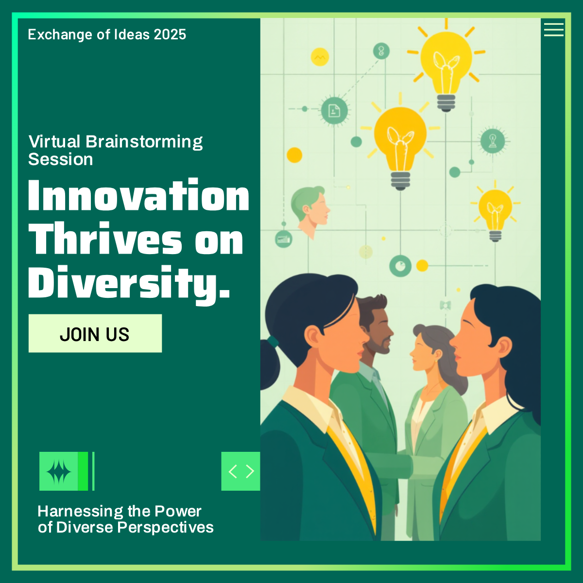 Virtual Brainstorming Exchange of Ideas 2025 LinkedIn Post Template ...