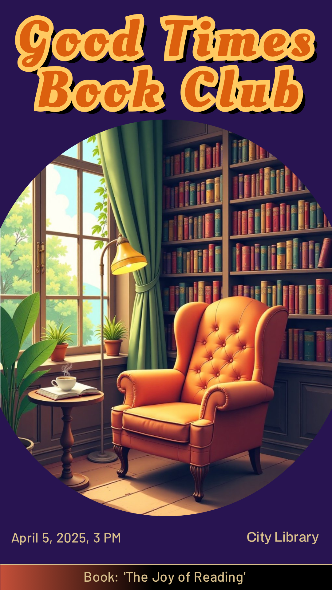 Cozy Good Times Book Poster Template - AI Designs by MolyPix.AI