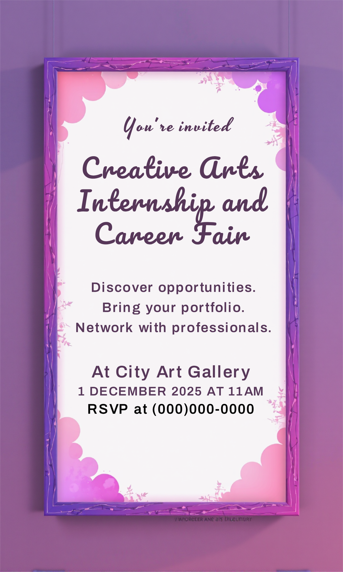 Creative Arts Internship and Career Fair Invitation Template - AI ...