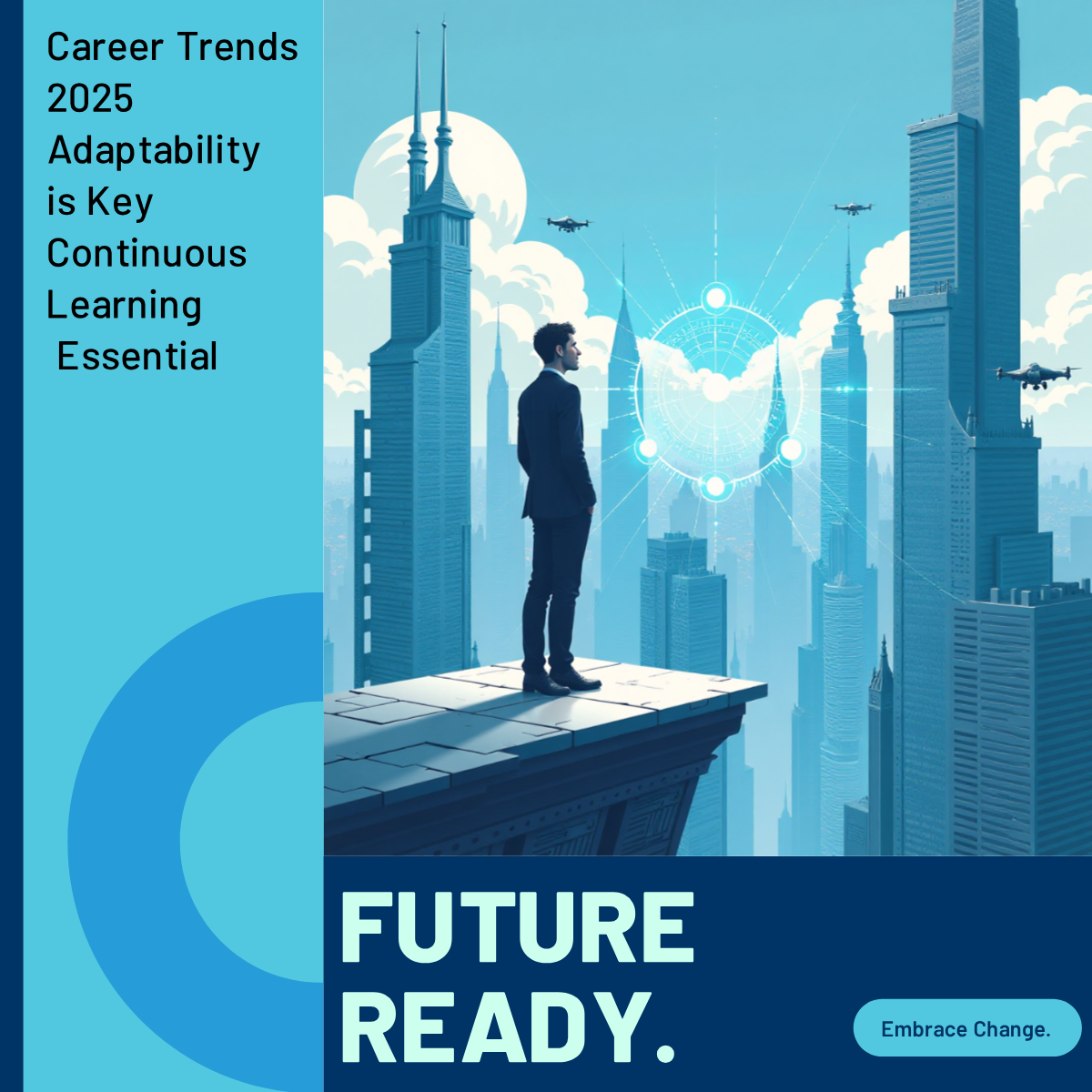 Engage with your professional network using Future Career Growth 2025 LinkedIn Post template you can customize and share from MolyPix.AI!